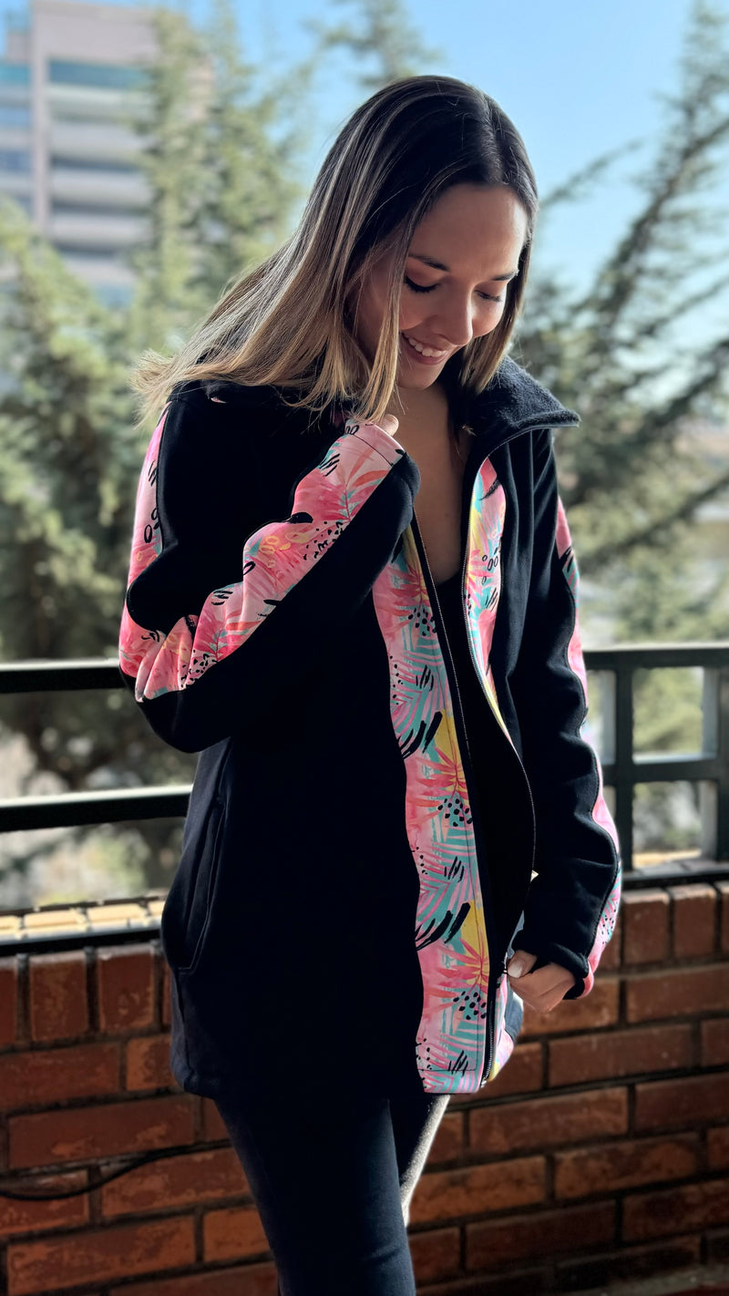 Chaqueton WAVE rosa print