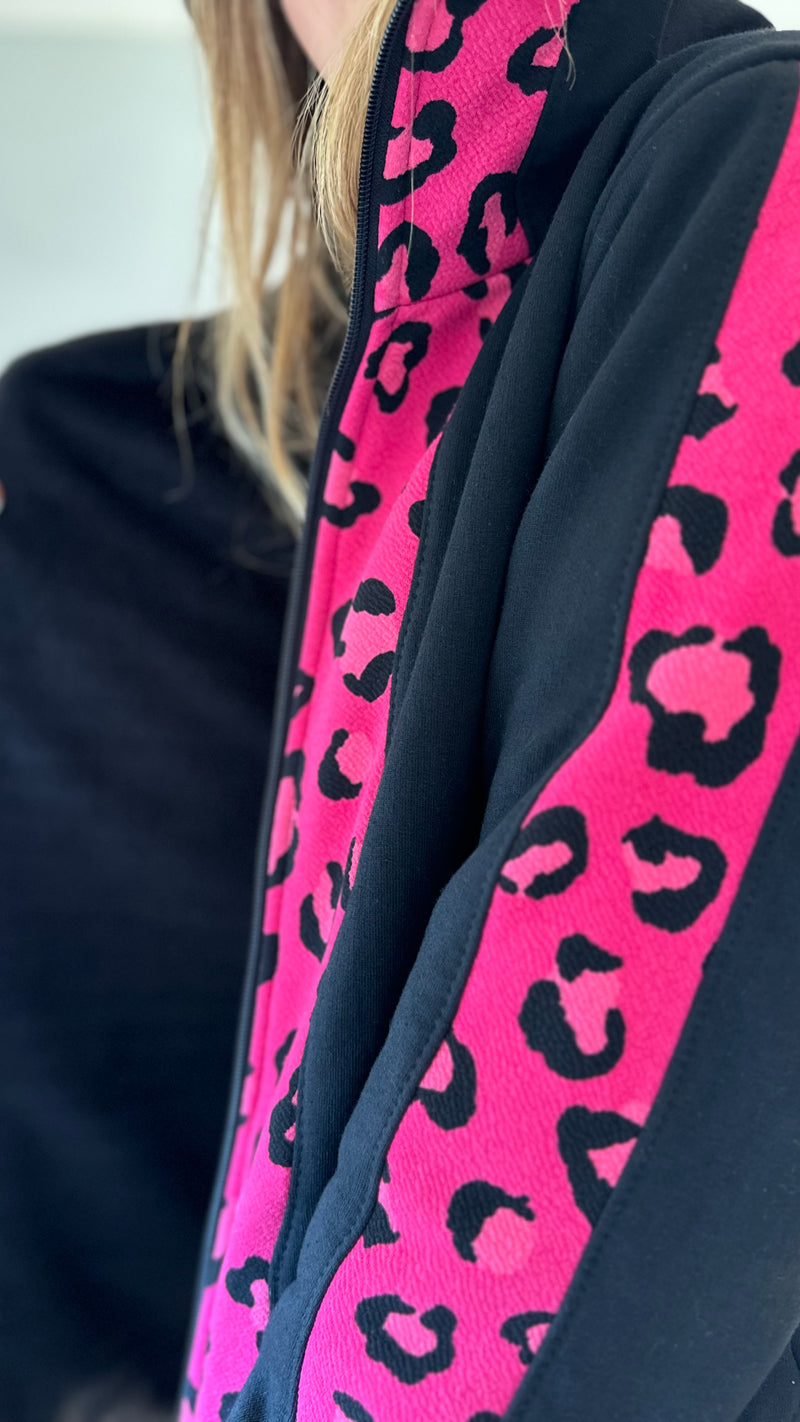 Chaqueton WAVE print magenta