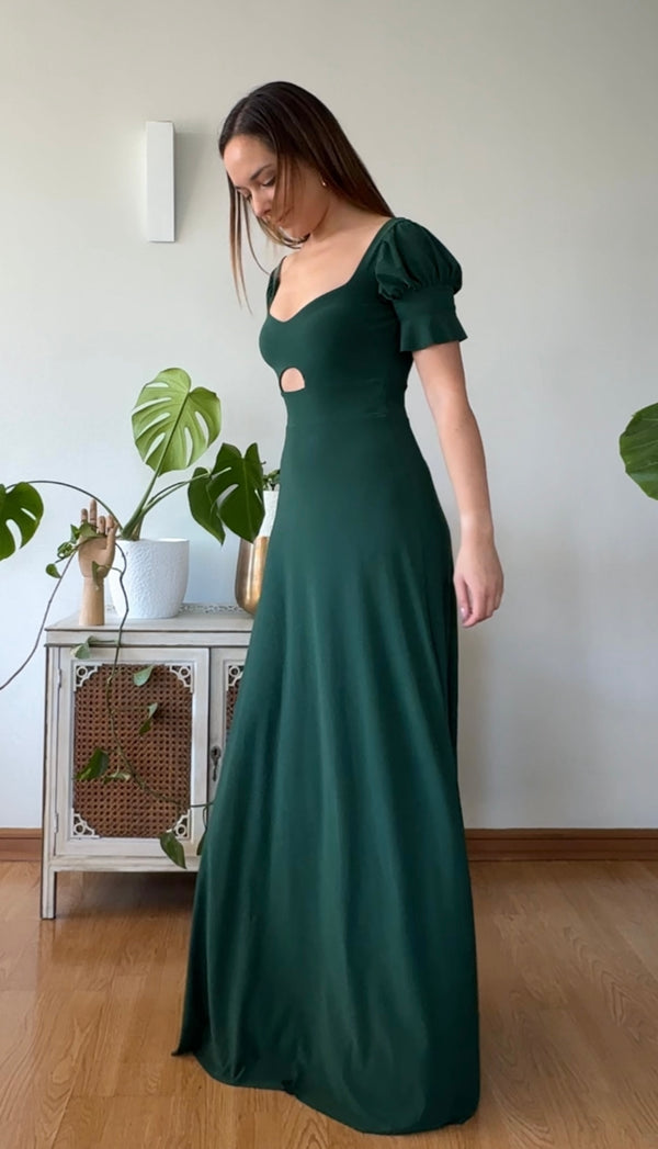 Maxivestido Palermo verde botella