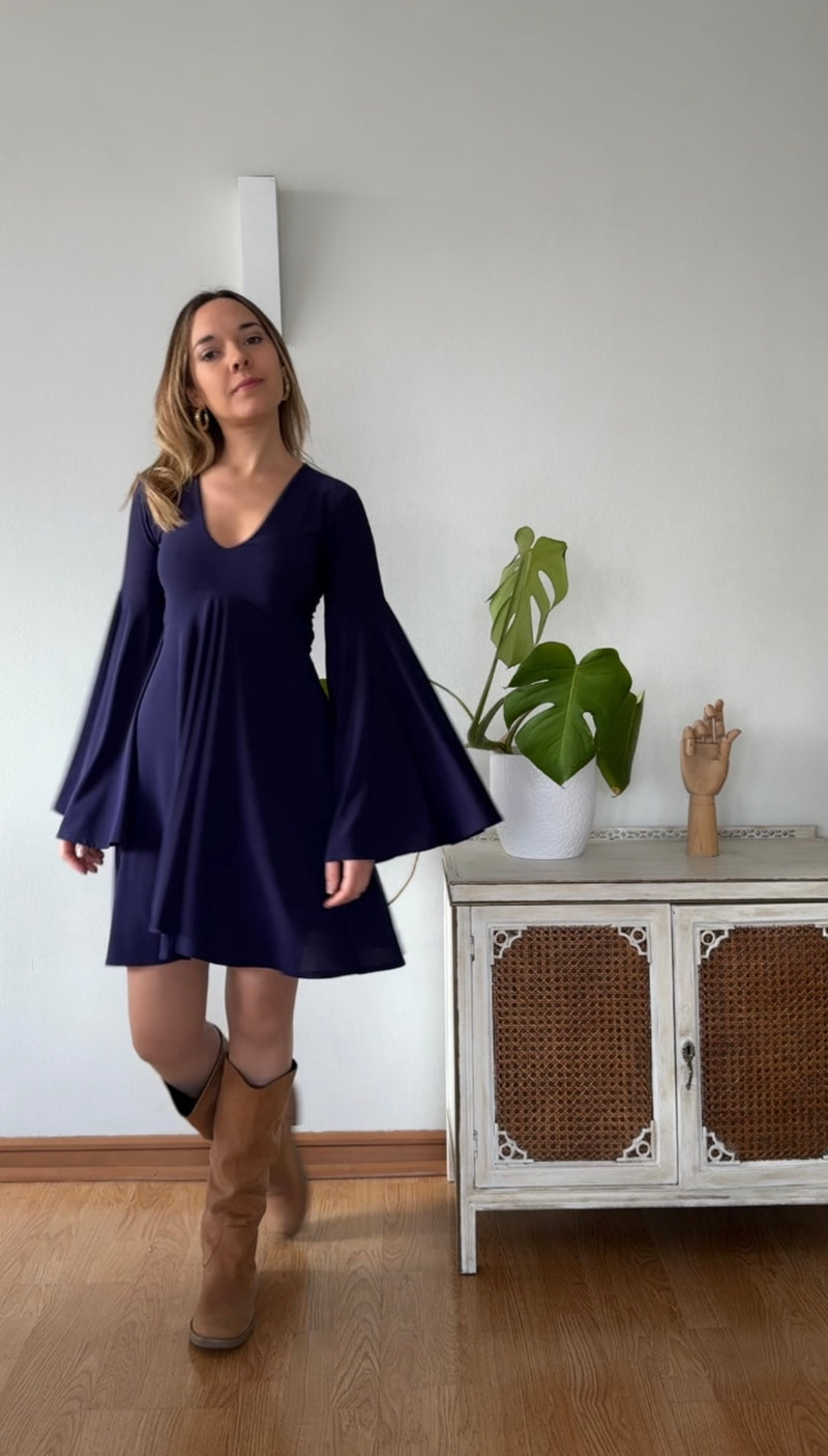 Vestido ADOLFA azul Francia