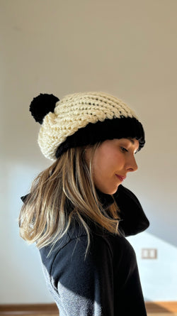 Maxi Beanie Blackwhite