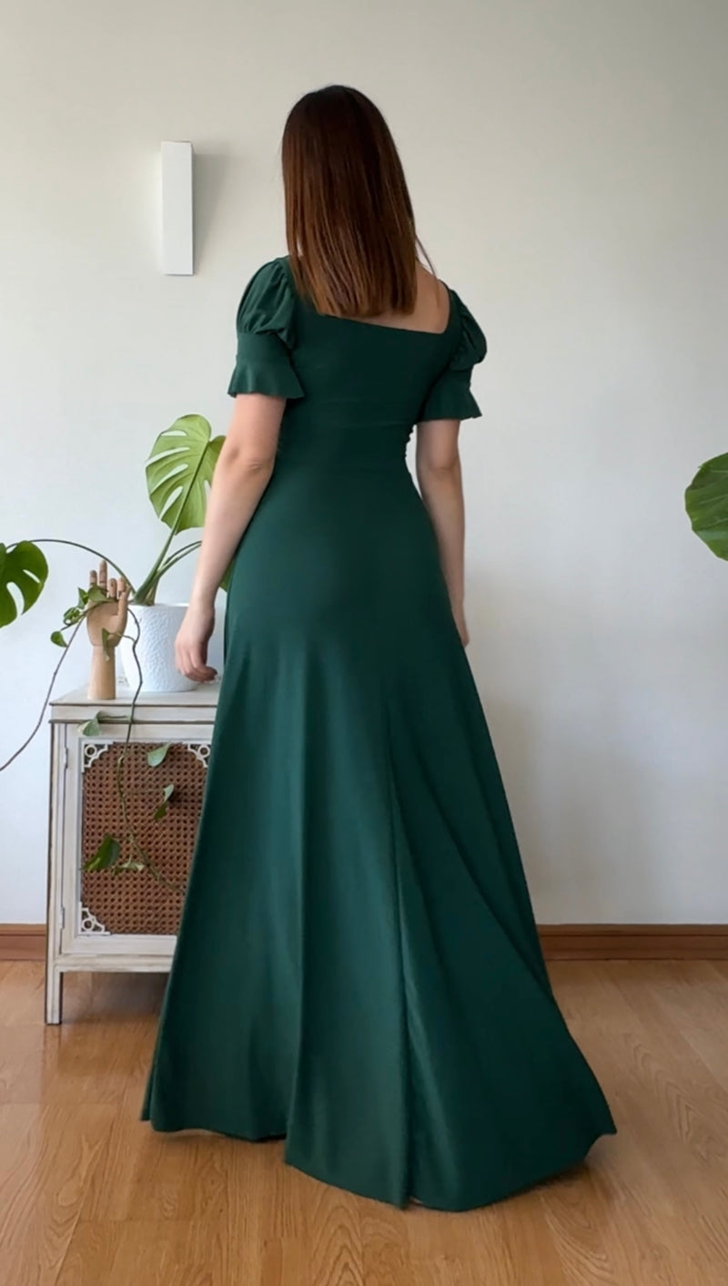 Maxivestido Palermo verde botella