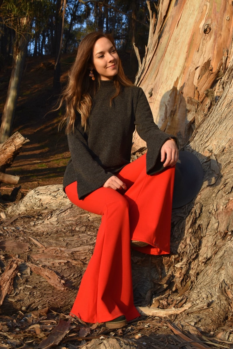 Pants flare - Rojo