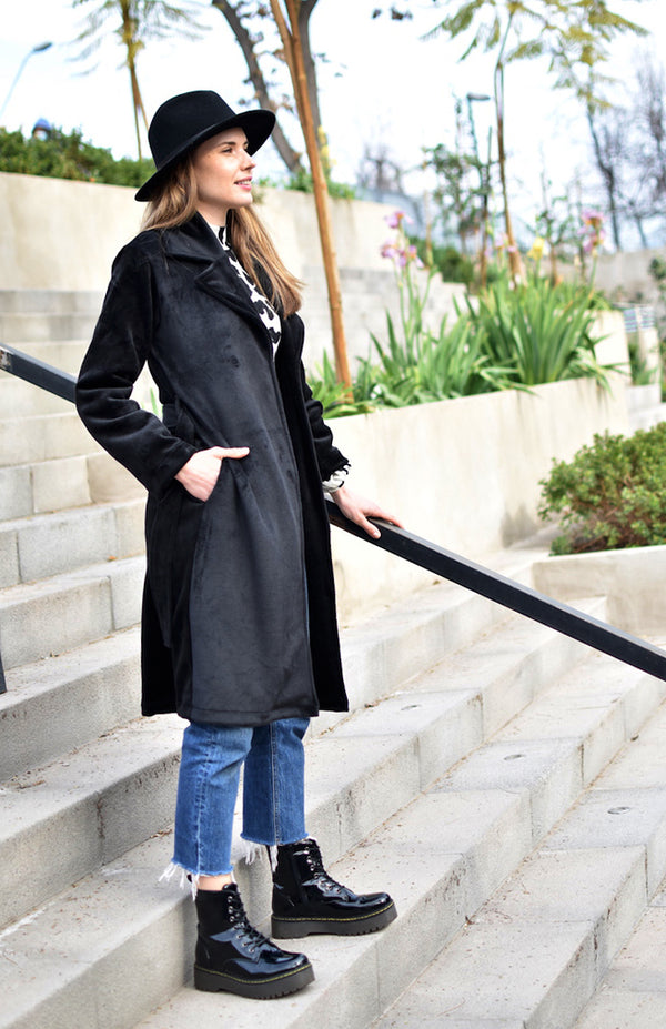 Black Aviator Coat