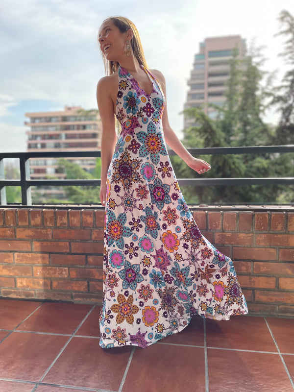 MaxiVestido Ruffina flores mandala